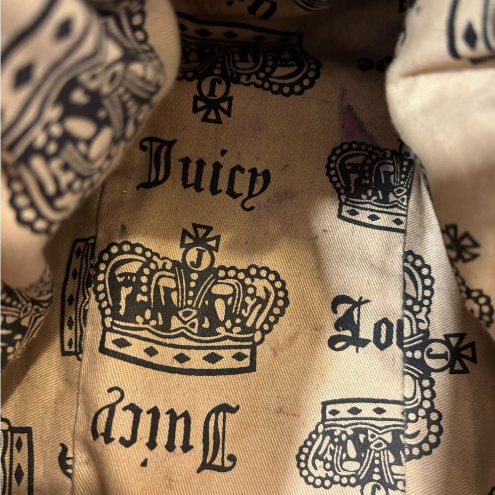 Amazing Y2K Black Pebbled Leather Juicy Couture Shoulder Bag - Picture 10 of 15